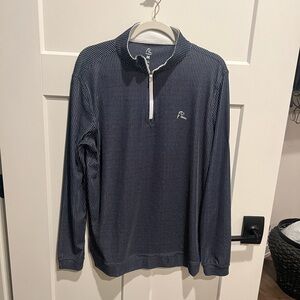 Rhoback Navy and White Patterned Quarter-Zip